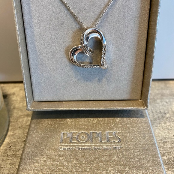 Diamond Accent Heart Pendant in Sterling Silver - Picture 2 of 2